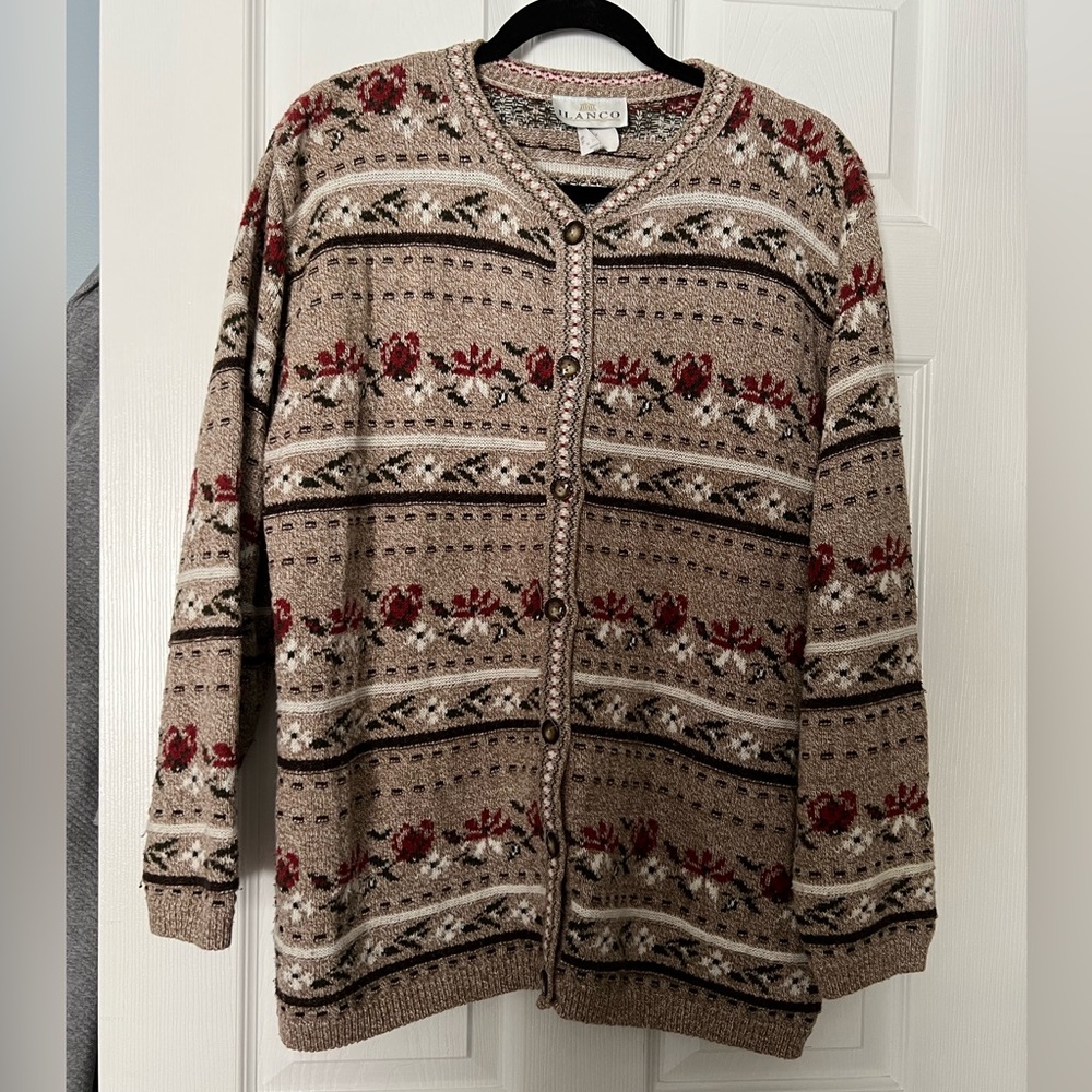Vintage Ilanco cardigan wool sweater button up size small